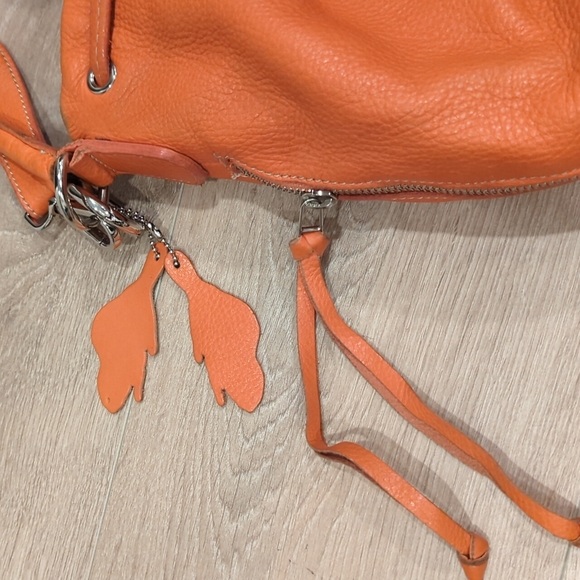 Roots Orange Leather Bucket Bag - Picture 2 of 11